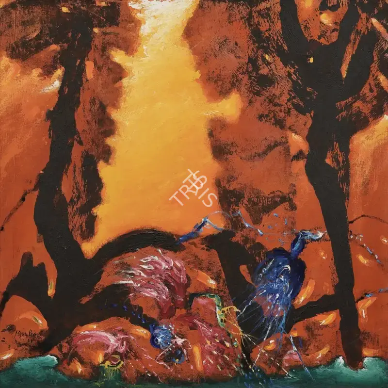 Manu Parekh (Artist), Sun Behind Tress, 2001, Painting