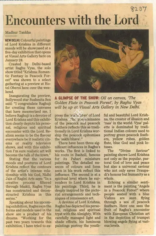 Madhur Tankha (Reporter), Encounters with the Lord, 2009, Newspaper Clipping