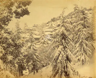 Samuel Bourne (Photographer), Shimla in winter, 1865, Antiquarian Photograph