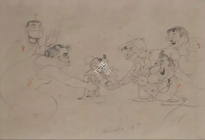 Walt Disney (Producer), Disney, Walt (Producer), Mickey’s Gala Premier, 1933 | Original Artwork for Film, 1933, Original Artwork for Film