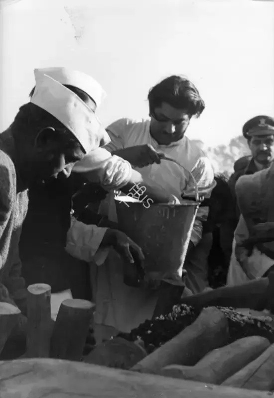 Henri Cartier-Bresson (Photographer), Gandhiji's cremation preparations are made, 31 January 1948, 1948, Contemporary Photograph