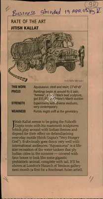 Rate of the Art, 2008, Newspaper Clipping
