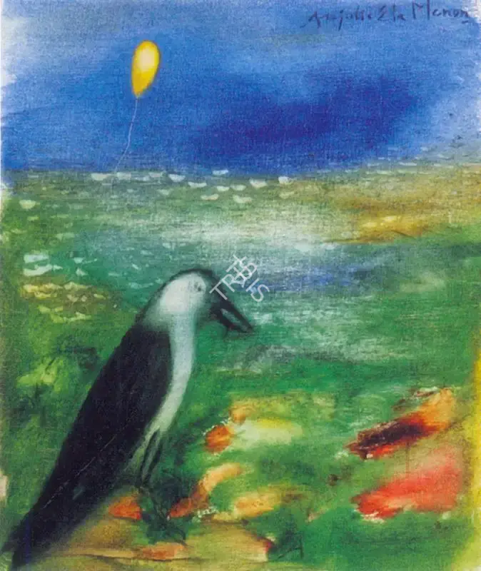 Anjolie Ela Menon (Artist), Crow with Balloon, 1988, Painting