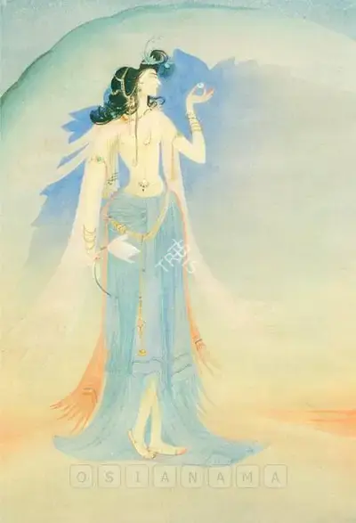 M.A.R. Chughtai (Artist), A Woman Holding A Jewel, Painting
