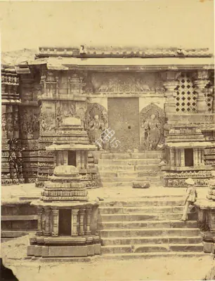 William Henry Pigou (Photographer), Hullabeed. The Great Temple. South Entrance, 1855, Antiquarian Photograph
