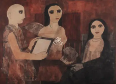 Badri Narayan (Artist), The Models Of Imagination And Reality, 1991, Painting