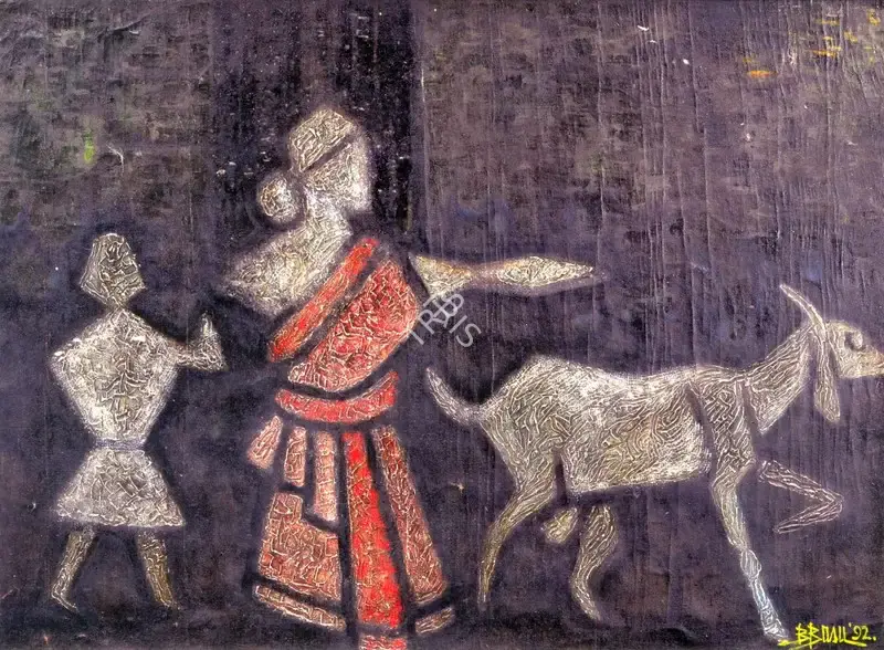 Baren Basu (Artist), Pather Panchali, 1992, Painting