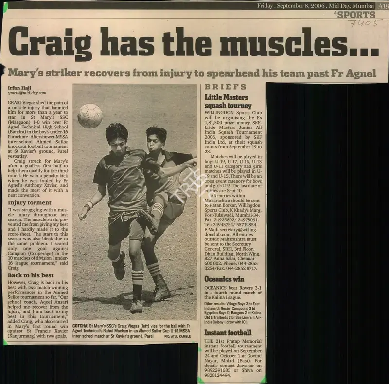 Irfan Haji (Reporter), Craig has the Muscles, 2006, Newspaper Clipping