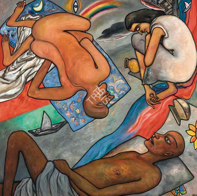 Chowdhury, Jogen (Artist). Boats and Shadowed Rainbow and Other Stories, 1997 | Painting, Ch.NeY/20.03.19, 2019 · Christie's