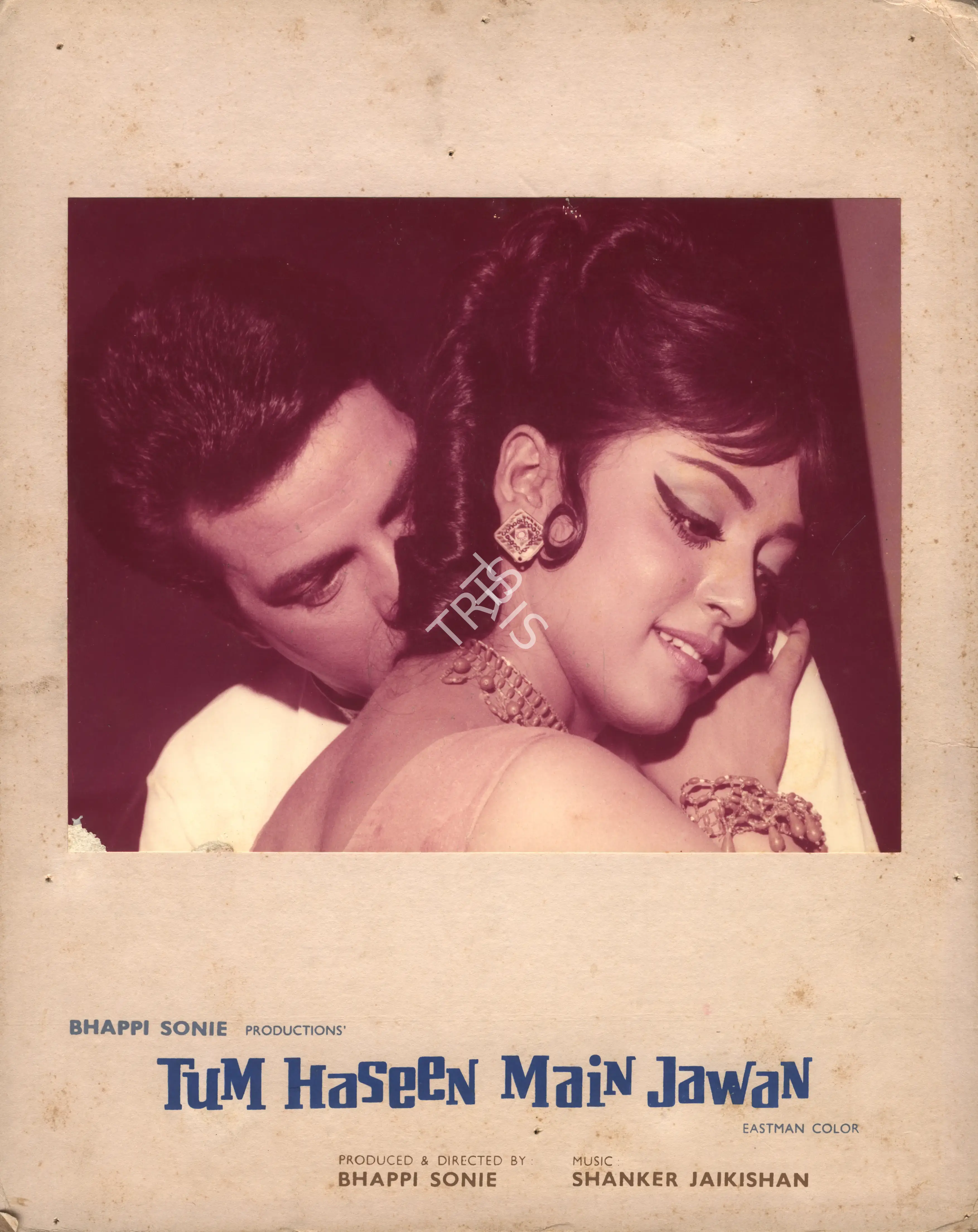 Bhappie Sonie (Producer), Tum Haseen Main Jawan, 1970, Photographic Still Mounted on Lobby Card