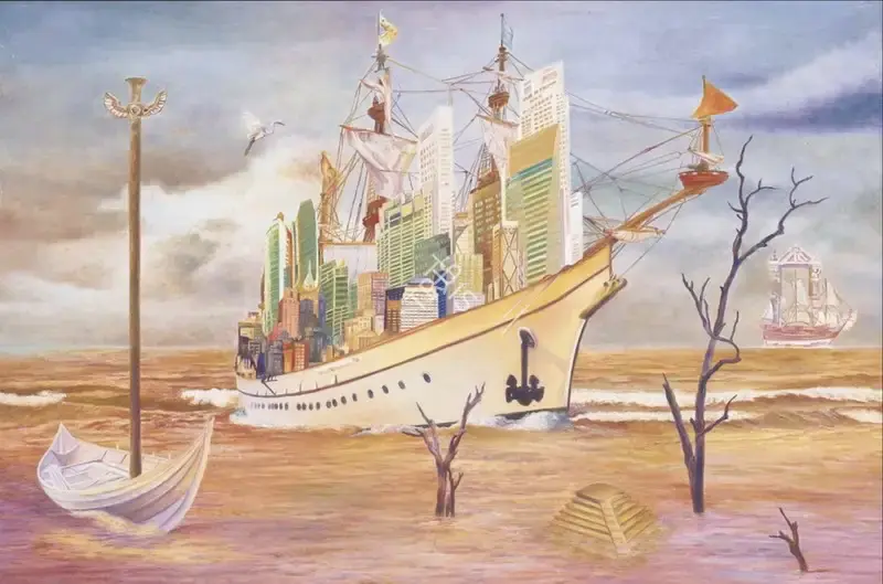 Kaleka, Ranbir (Artist). Deucalion's Eternal Voyage, 2018 | Painting, AG.Mum/09.04.24, 2024 · Asta Guru