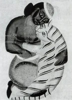 Unknown (Artist), Man with Tiger, 1875, Painting