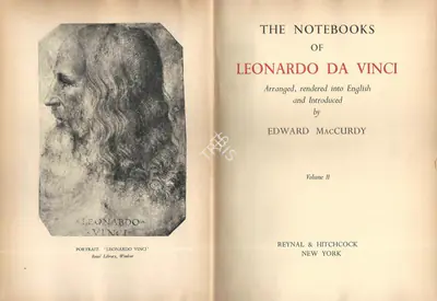 Edward MacCurdy (Translator), The Notebooks of Leonardo Da Vinci, 1939, Edited Book