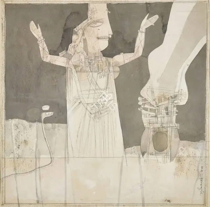 Ganesh Pyne (Artist), Untitled (Festival), 1980, Graphic Art