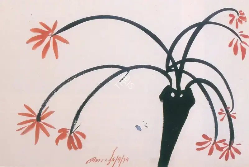 Gopal Ghose (Artist), Matissean Vase, 1974, Painting