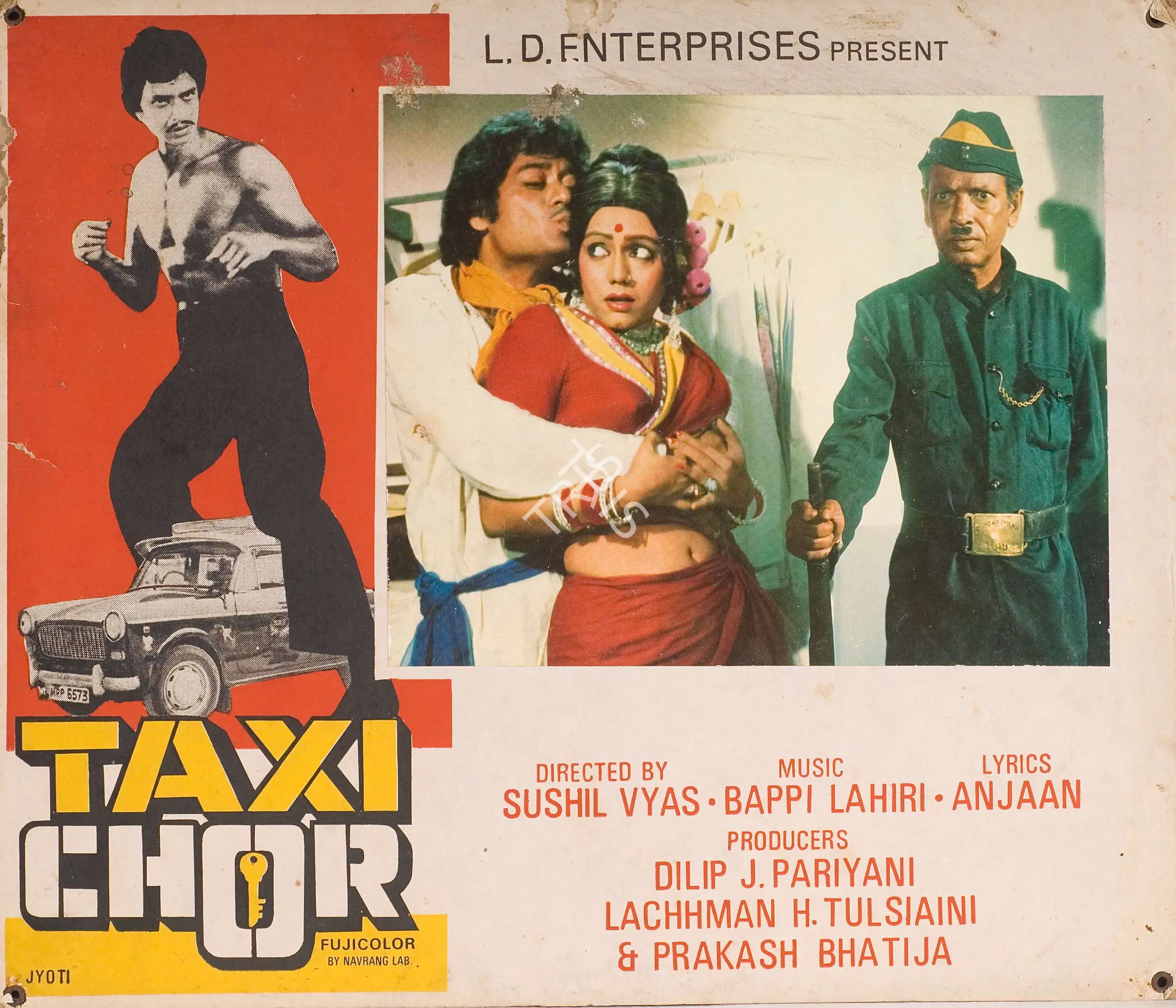 Prakash Bathija (Producer), Taxi Chor, 1980, Photographic Still Mounted on Lobby Card