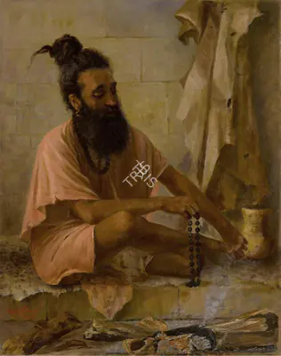 Raja Ravi Varma (Artist), Untitled (Swami Vishvamitra in Meditation), 1897, Painting