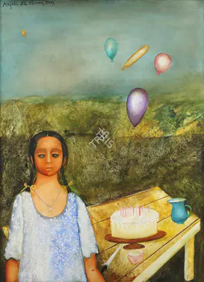 Anjolie Ela Menon (Artist), Untitled (Birthday Party), 2004, Painting