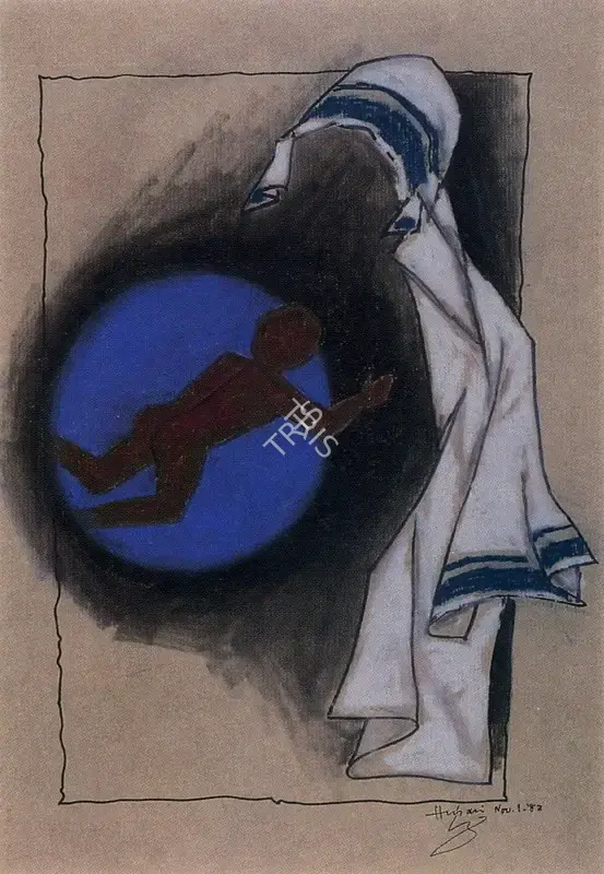 M.F. Husain (Artist), Mother, 1982, Drawing