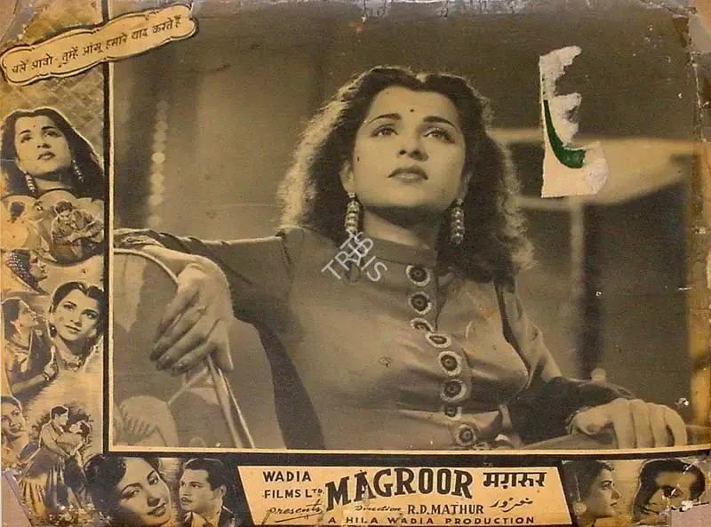 R.D. Mathur (Cinematographer), Magroor, 1950, Lobby Card