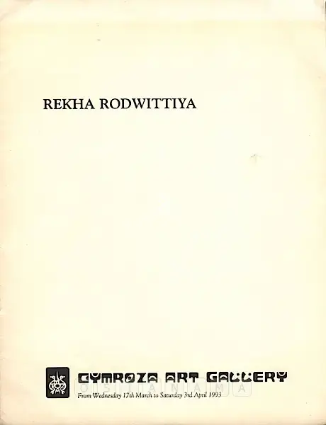 Rekha Rodwittiya (Artist), Rekha Rodwittiya, 1993, Solo Exhibition Catalogue