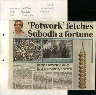 Archana Khare (Reporter), Potwork Fetches Subodh a fortune, 2010, Newspaper Clipping