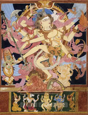 K. Sreenivasulu (Artist), Multi-Armed Shiva Dancing, 1953, Painting