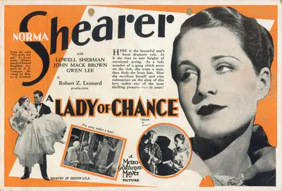 Robert Z. Leonard (Director), A Lady of Chance, 1928, Handbill