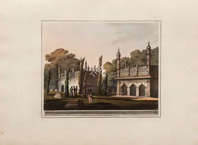 H. Merke (Printmaker), Hyder Ally Khan's own Family Tomb, at Colar, 1804, Aquatint