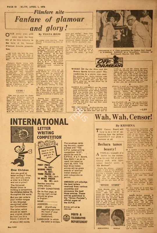 Krishna (Reviewer), Wah, Wah, Censor !, 1972, Film Review