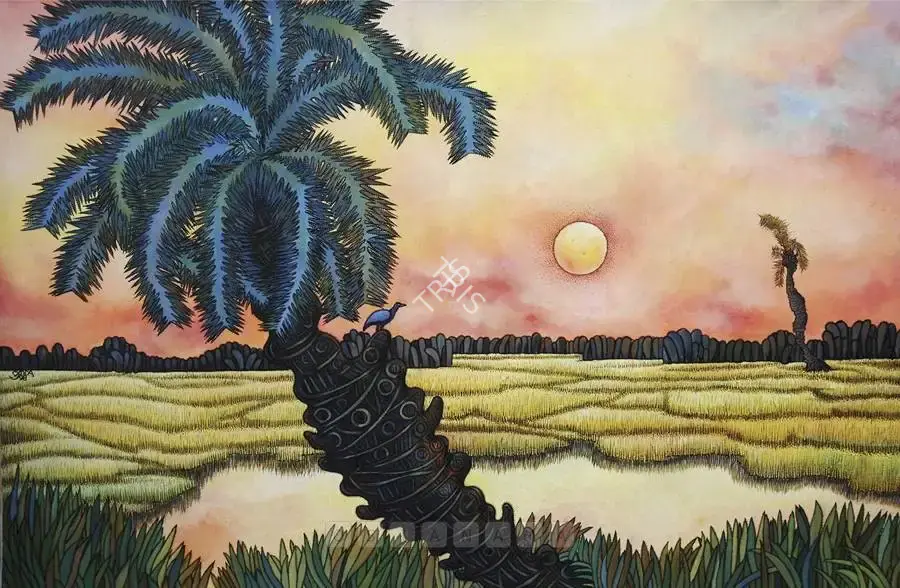 Karmakar, Prokash (Artist). Landscape, 1998 | Painting, Os.Del/27.07.07, 2007 · Osian's