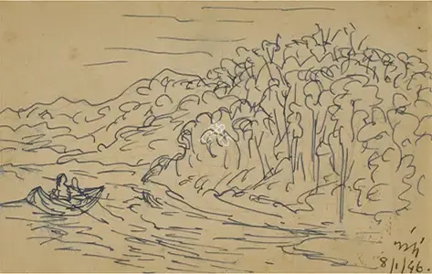 Nandalal Bose (Artist), Untitled, 1952, Drawing