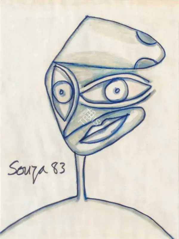 F.N. Souza (Artist), Untitled (Abstracted Face), 1983, Painting