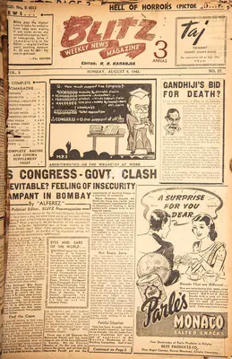 R.K. Karanjia (Editor), Blitz, 1942, Magazine