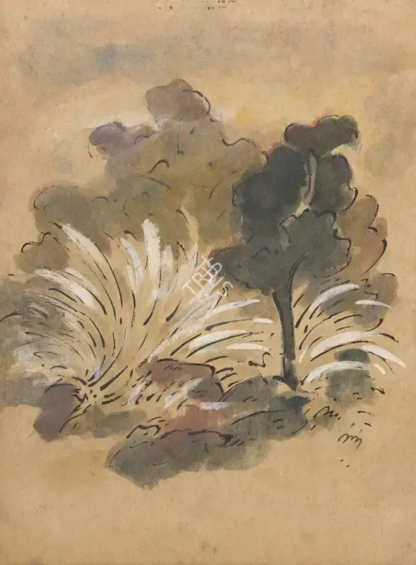 Nandalal Bose (Artist), Bush, 1940, Painting