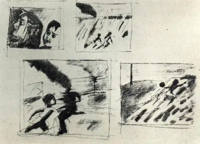 Satyajit Ray (Artist), From the Series of Wash Drawing by Ray serving as Screenplay for Pather Panchali, 1995, Drawing