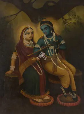 Early Bengal School (Artist), Radha and Krishna, 1875, Painting