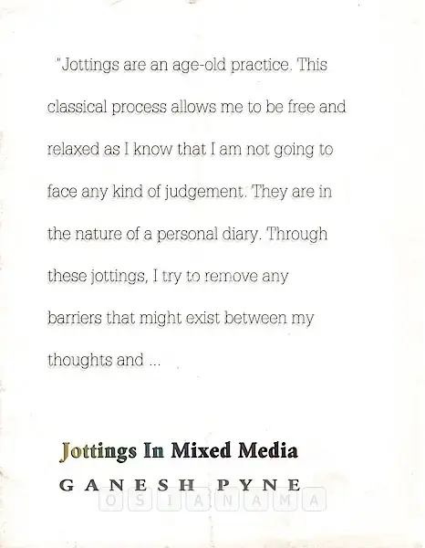 Ganesh Pyne (Artist), Jottings in Mixed Media by Ganesh Pyne, 1996, Solo Exhibition Catalogue