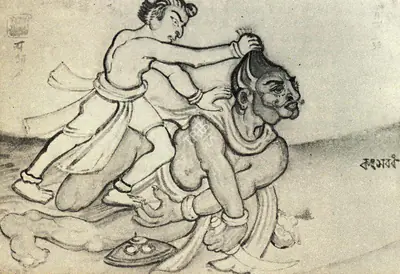 Abanindranath Tagore (Artist), Kamsa-Badh, Krishna-Mangal Series, 1938, Painting