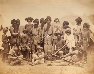 Felice Beato (Photographer), Native sikh troops, Antiquarian Photograph