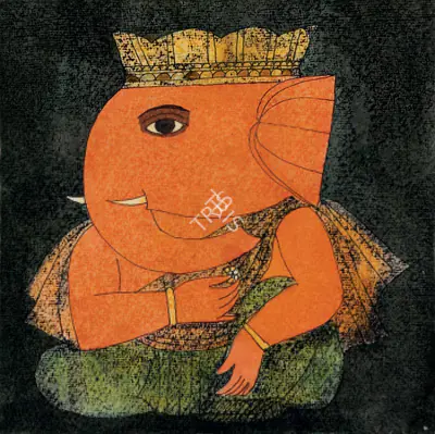 Badri Narayan (Artist), Ganeshji, 1993, Painting