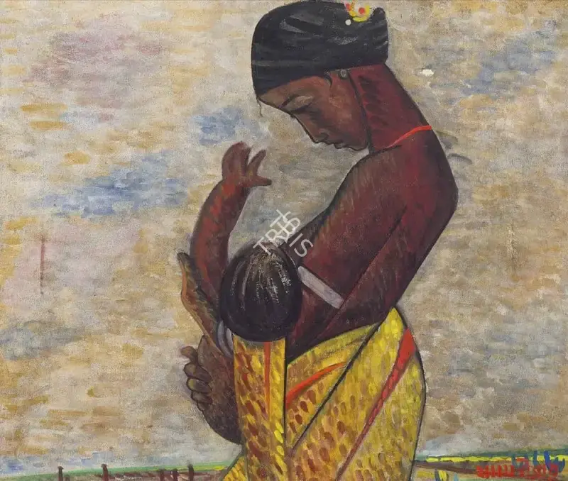 Roy, Jamini (Artist). Untitled (Mother and Child), circa 1930 | Painting, AG.Mum/30.09.25, 2025 · Asta Guru