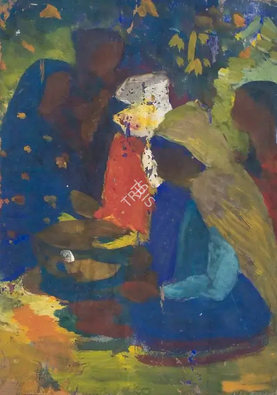 Jamini Roy (Artist), Untitled (Village women), 1940, Painting