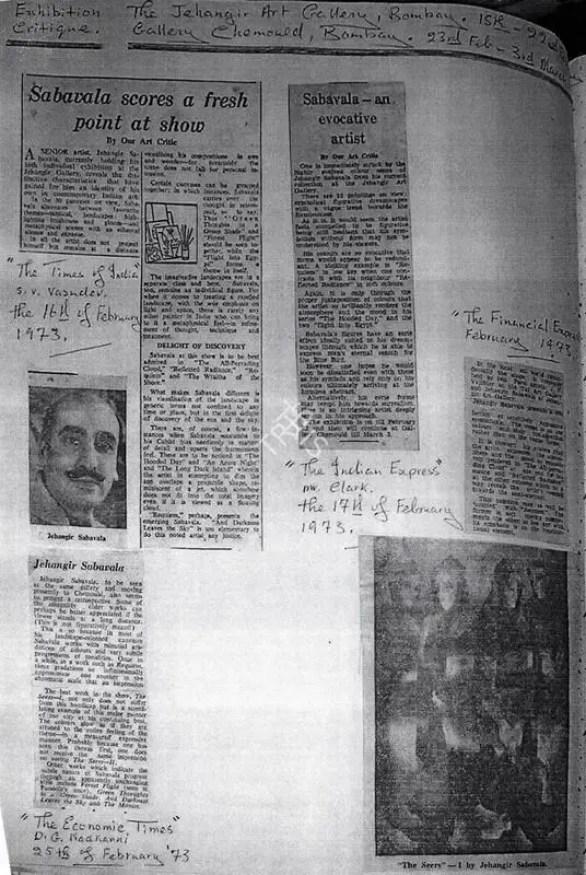 S.V. Vasudev (Writer), Sabavala scores a fresh point at show, 1973, Newspaper Clipping