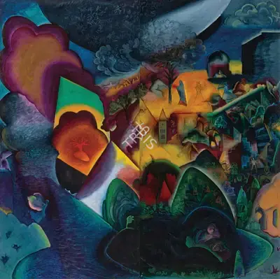 G.M. Sheikh (Artist), How Can You Sleep Tonight?, 1995, Painting