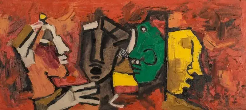M.F. Husain (Artist), Untitled, 1960, Painting
