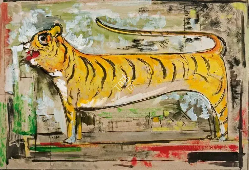 H.A. Gade (Artist), Tiger, 1953, Painting