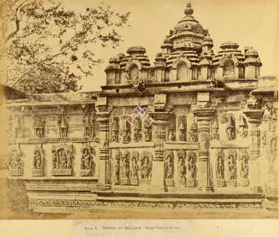 Andrew Charles Brisbane Neill (Photographer), Temple at Belloor. Nachyar Temple in the Court, 1856, Antiquarian Photograph