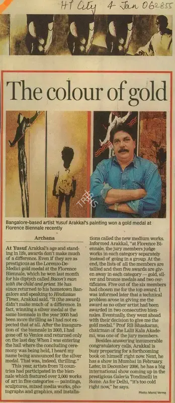 Archana (Reporter), The Colour of Gold, 2006, Newspaper Clipping
