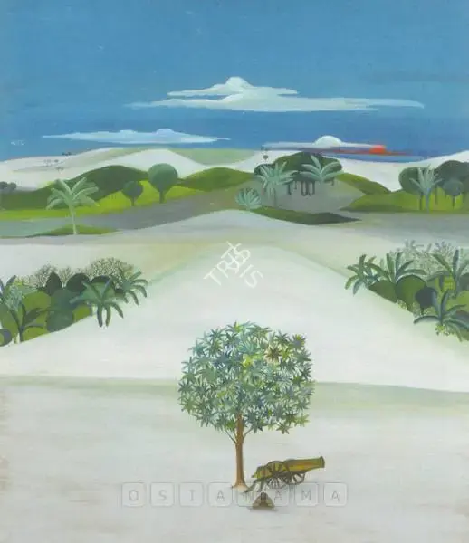 Khakhar, Bhupen (Artist). Landscape With Cannon, n.d. | Painting, Ch.NeY/20.09.00